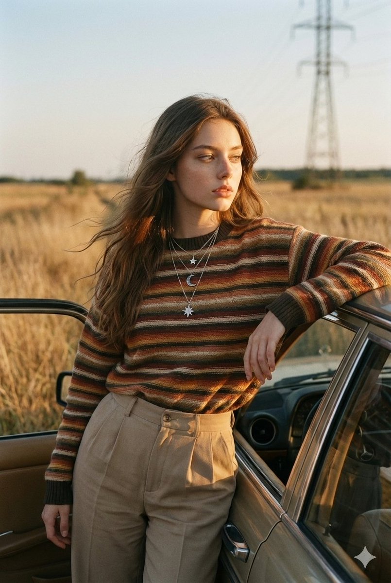 AI Prompt for Vintage Analog Portrait in Golden Hour Countryside
