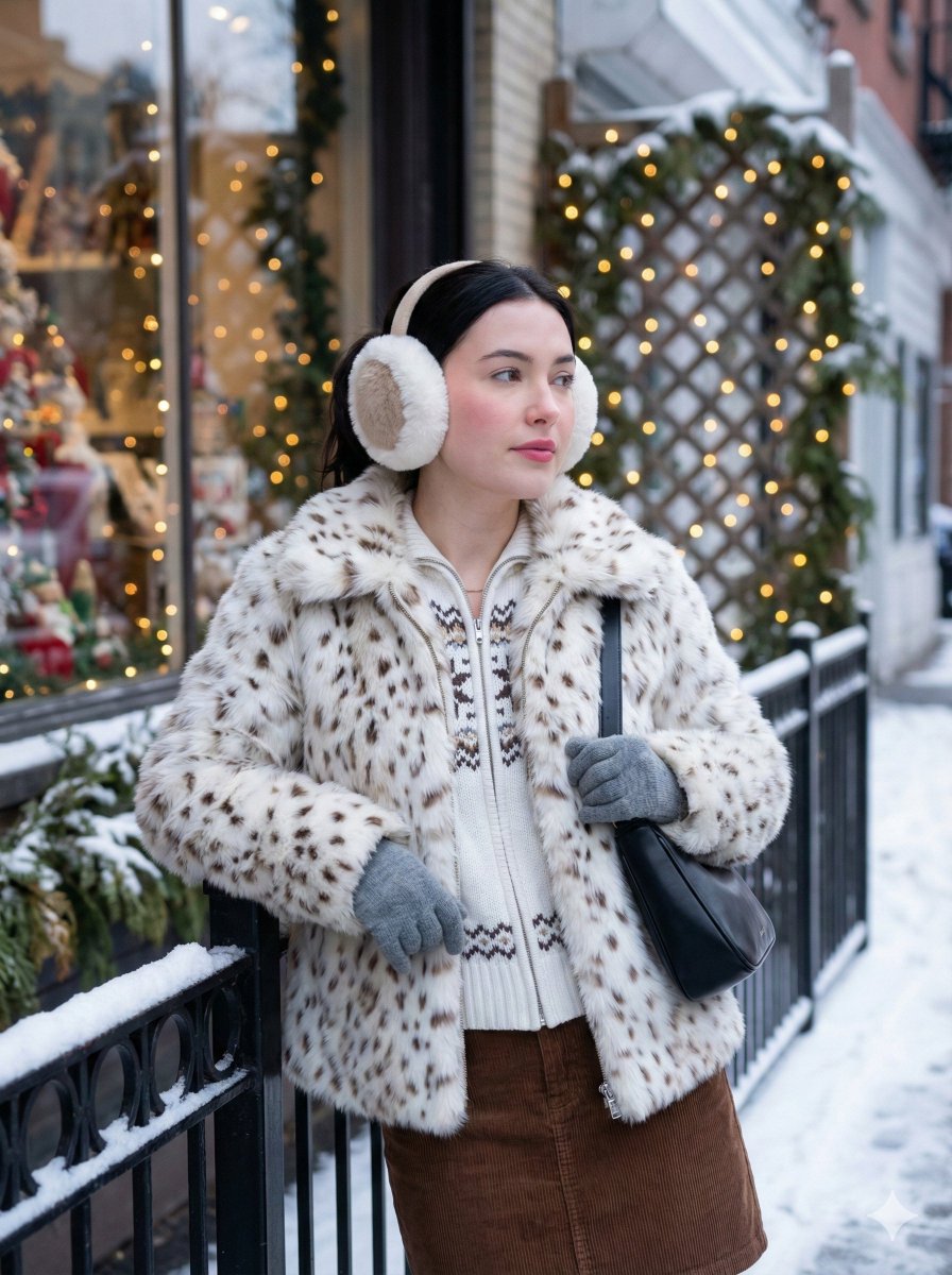 AI Prompt for Winter Street Portrait with Cozy Fashion