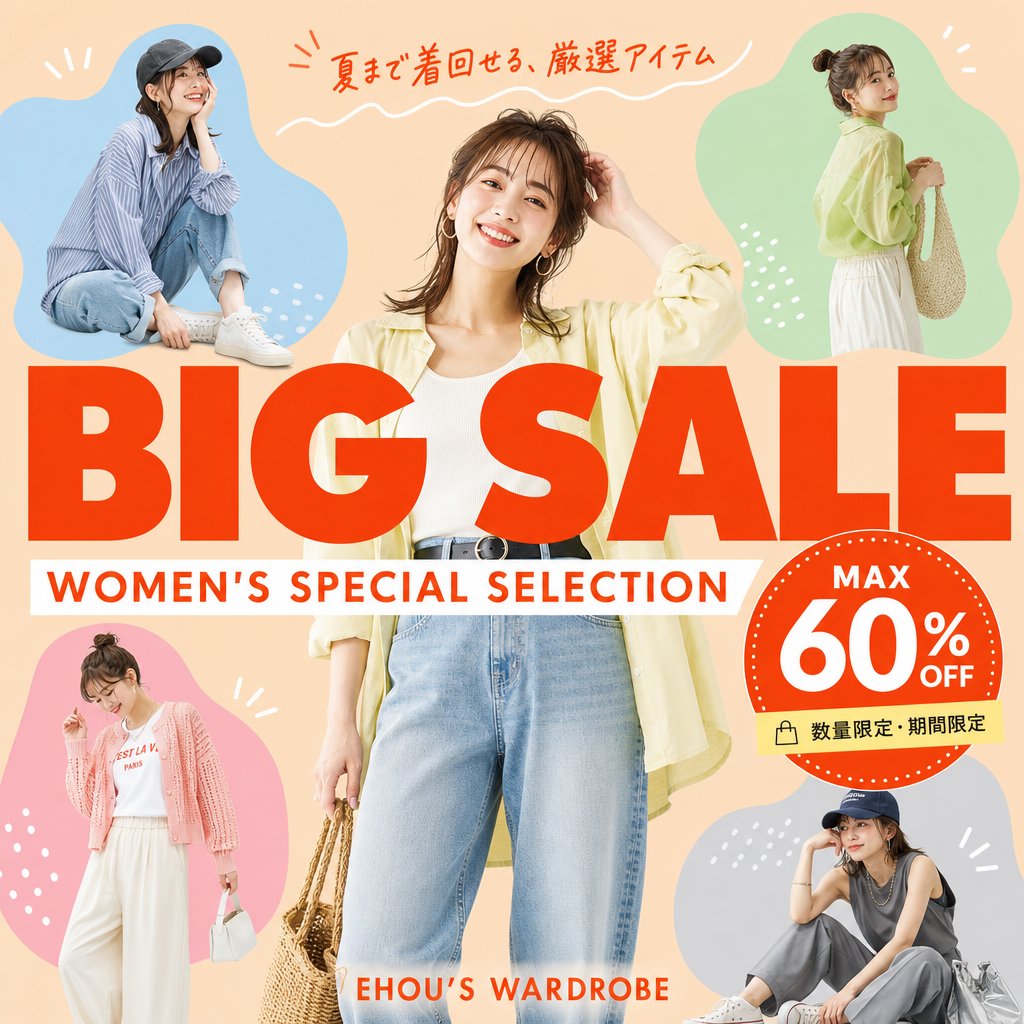 AI Prompt for Women's Fashion Big Sale E-commerce Image