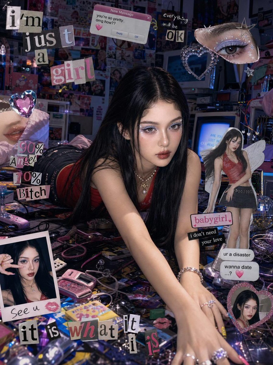 AI Prompt for Y2K Cyber-Pop Editorial Portrait: Chaotic Cyber-Fashion