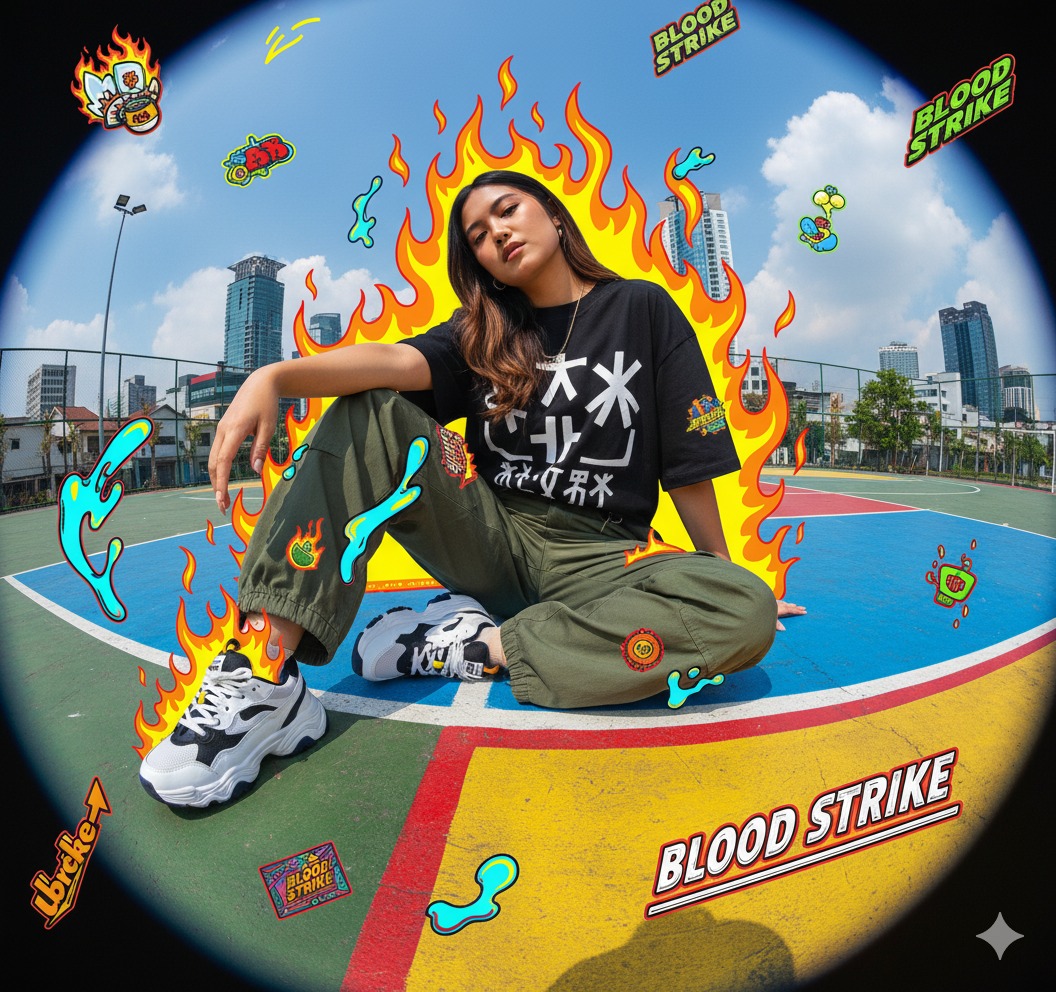 AI Prompt for Y2K Streetwear Fashion Editorial Portrait Generation