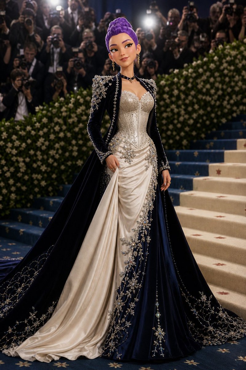 AI Prompt: Generate Met Gala Inspired Anime Portrait