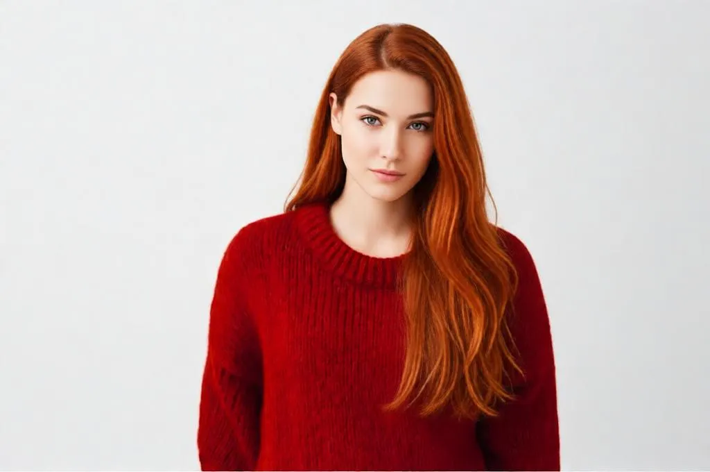 Copper Red Hairstyle AI Description with Natural Shine