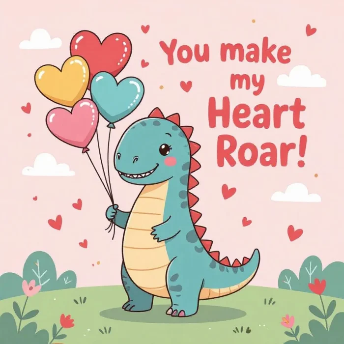 Cute Dinosaur T-Shirt Design with Balloons