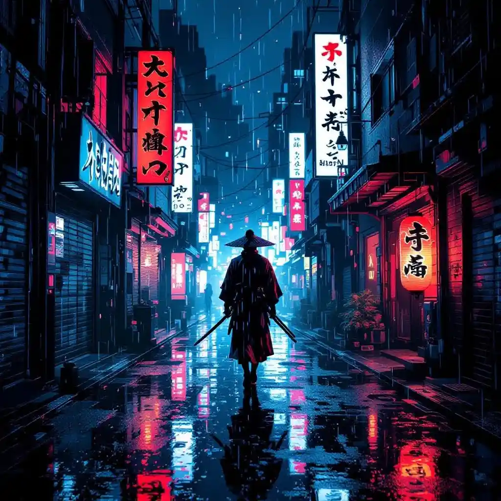 Cyber Samurai Streetwear Art