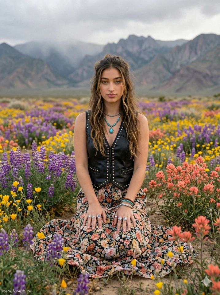 Enchanting Desert Flower Field Coachella Aesthetic