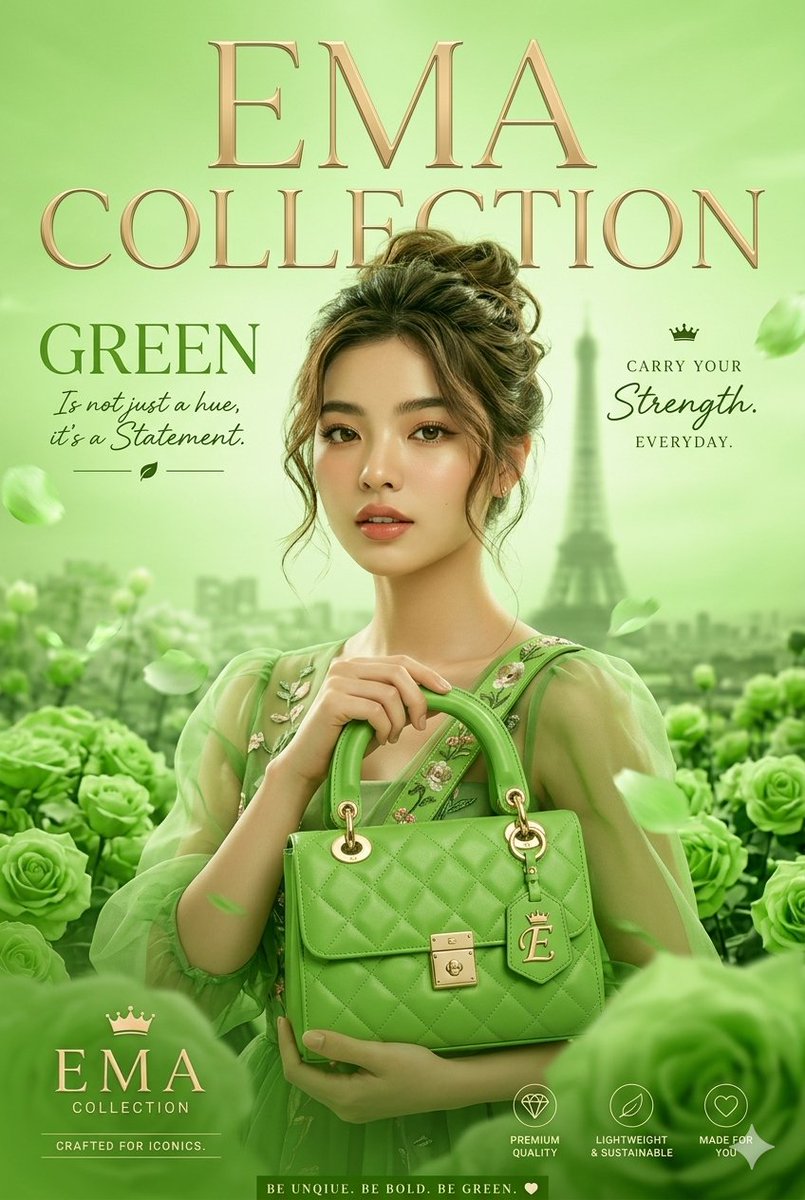 Green Fashion Magazine Cover with Elegant Updo Model