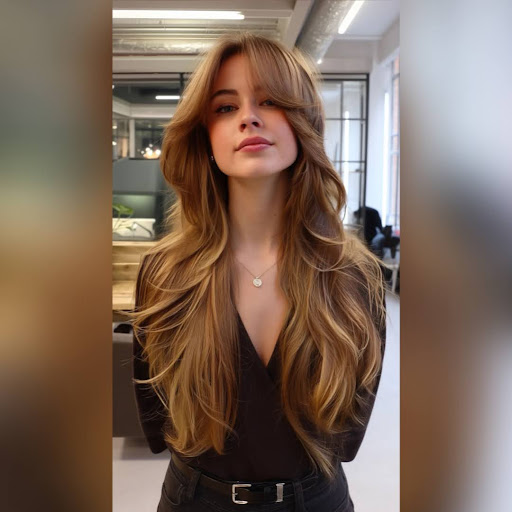 Layered Full Bangs Perfect for Thick Hair