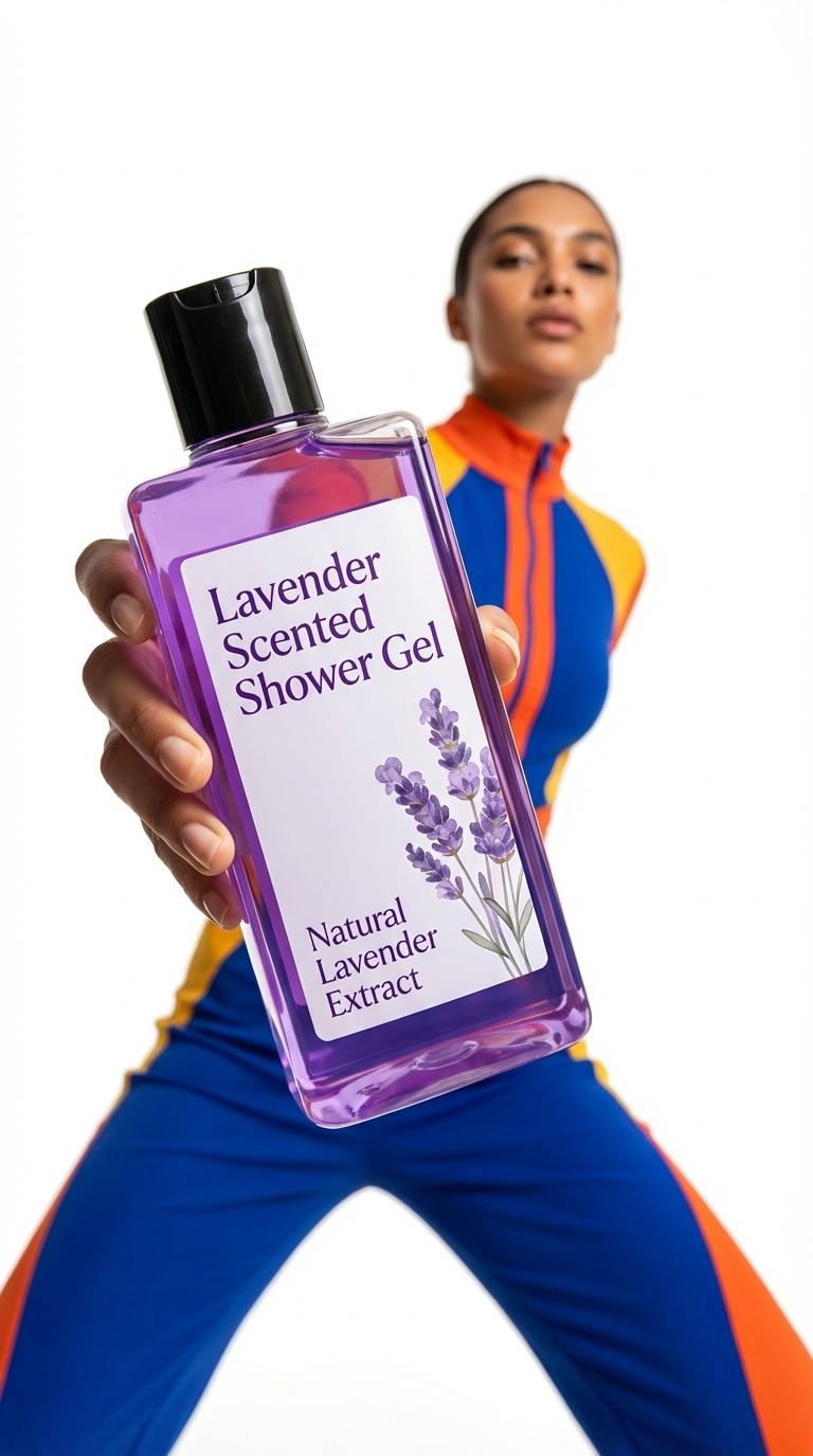 Low-Angle Fashion Ad with Bold Product Focus