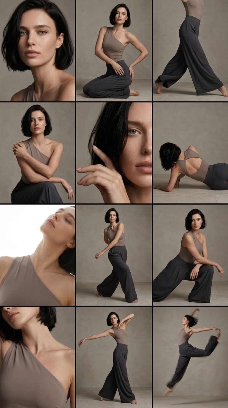 Minimalist Dance-Fashion Editorial Grid