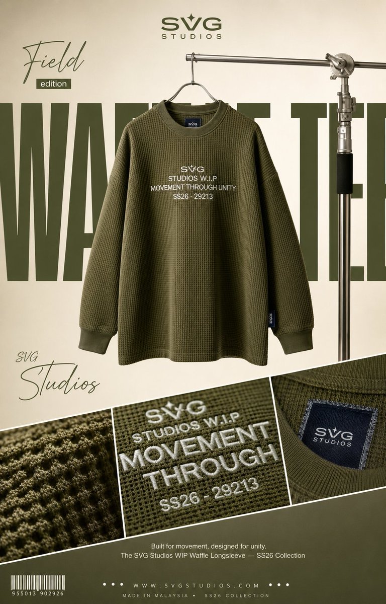 Oversized Waffle-Knit Tee Fashion Advertisement Poster
