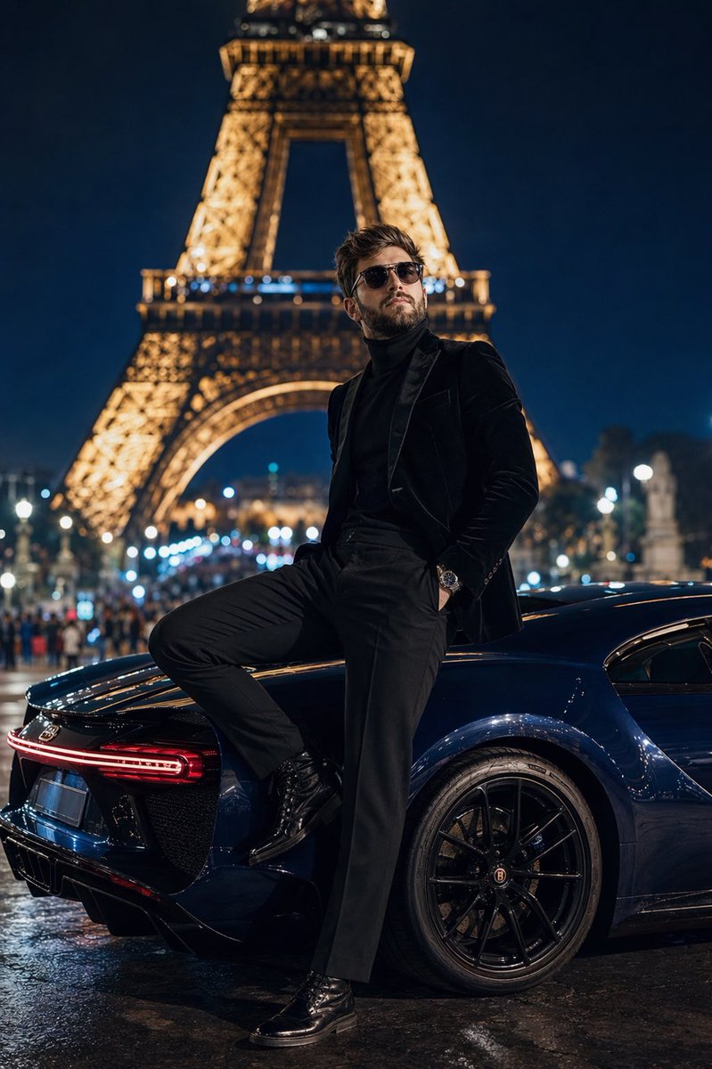 Prompt for Cinematic Paris Fashion Photography with Night Scene and Influencer