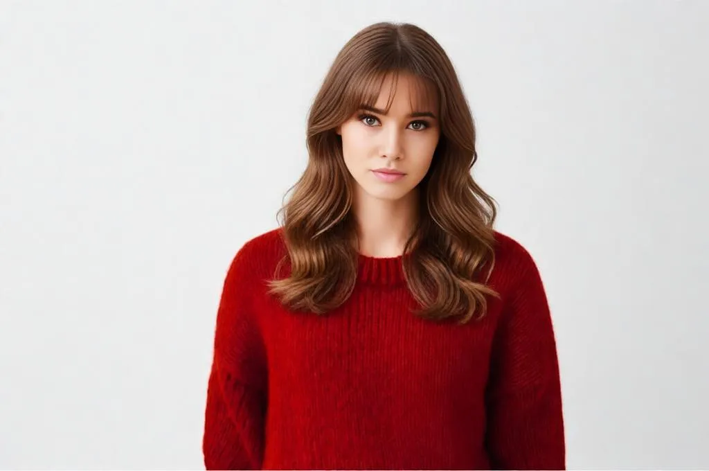Realistic Soft Curtain Bangs Hairstyle Prompt