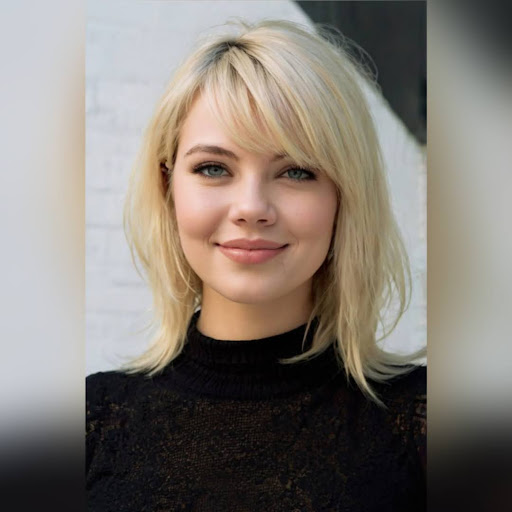 Soft Side-Swept Bangs for Oval Faces