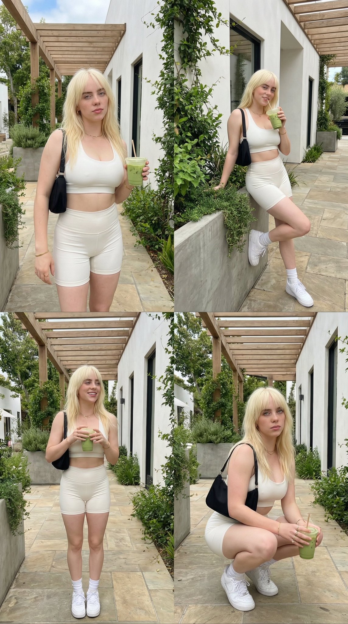 Summer Lifestyle Fashion Photography 2x2 Grid Collage