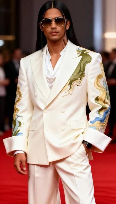 Ultra Realistic Met Gala Couture Menswear Editorial Prompt