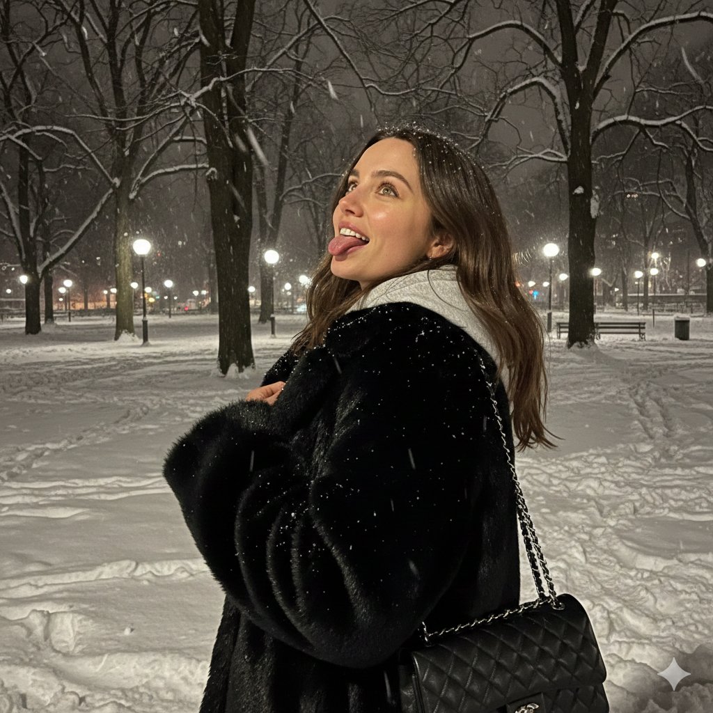 AI Portrait Prompt: Ana de Armas in Winter Cozy Settings