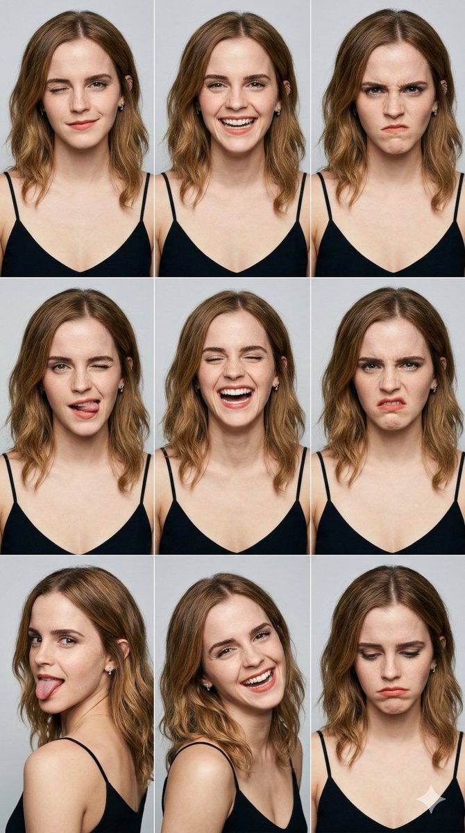AI Prompt for 3x3 Grid of Diverse East Asian Female Portraits