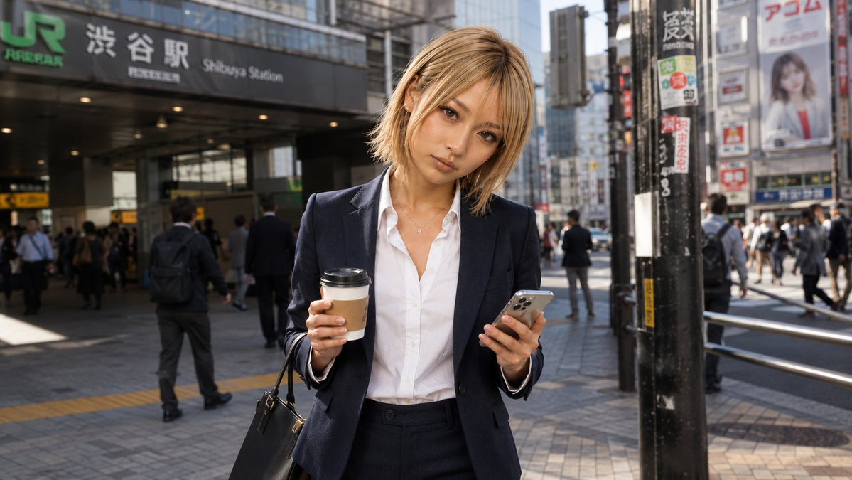 AI Prompt for Businesswoman at Tokyo Subway Station