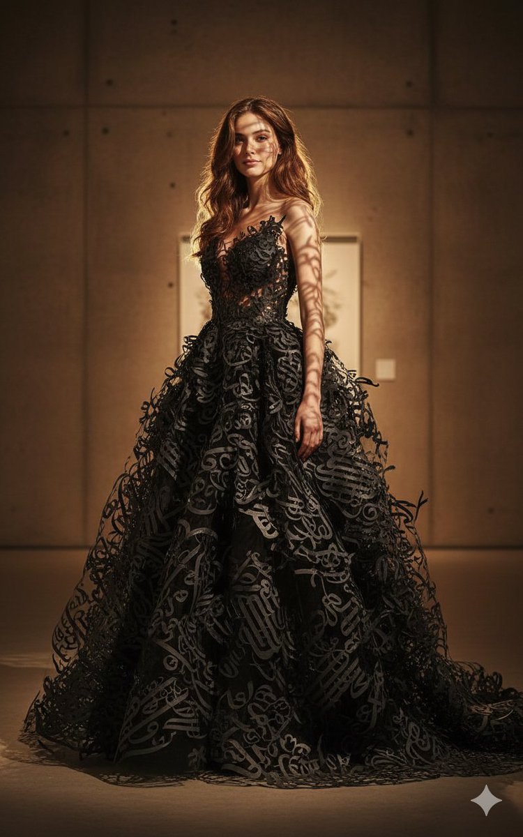 AI Prompt for Cinematic Art-Couture Portrait with Calligraphy Details