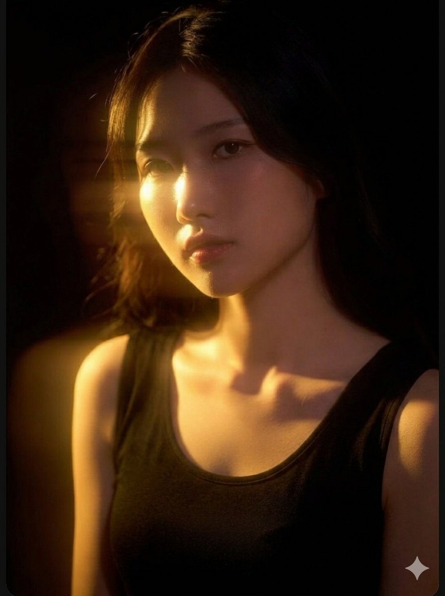 AI Prompt for Cinematic East Asian Female Portrait with Golden Lighting