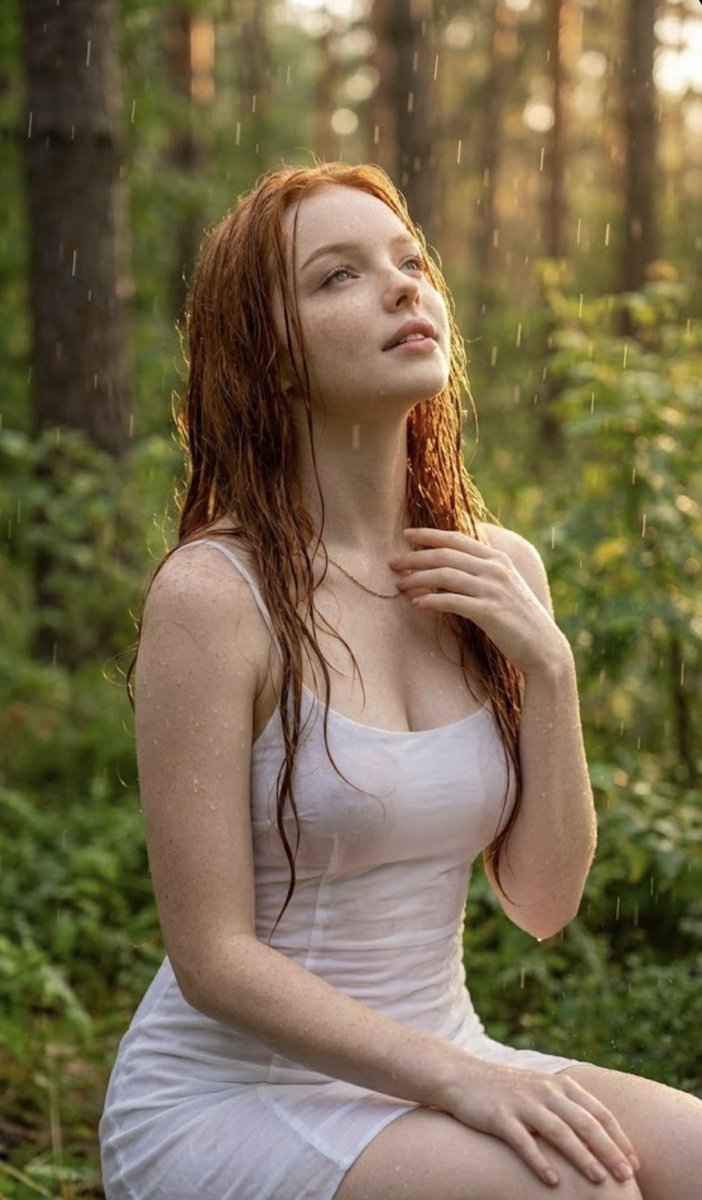 AI Prompt for Cinematic Portrait of Woman in Rainy Forest