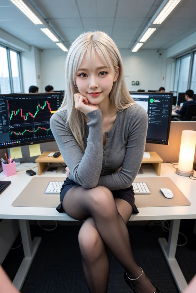 AI Prompt for Corporate Office Female Portrait with Tech and Style