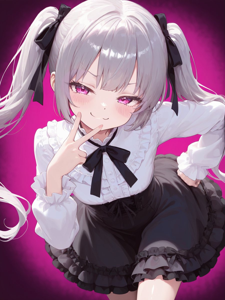 AI Prompt for Custom Anime Girl Portrait with Peace Sign Pose