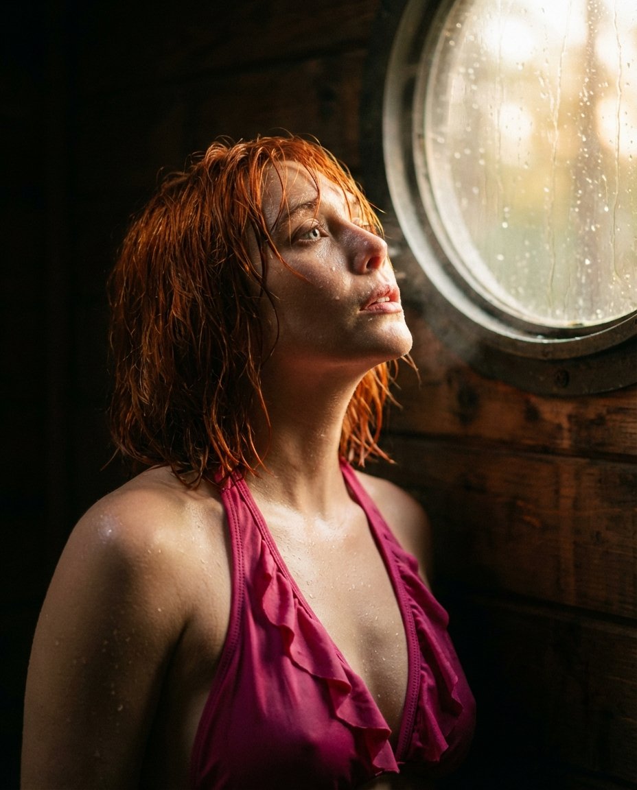 AI Prompt for Dramatic Cinematic Portrait in Soft Cabin Light