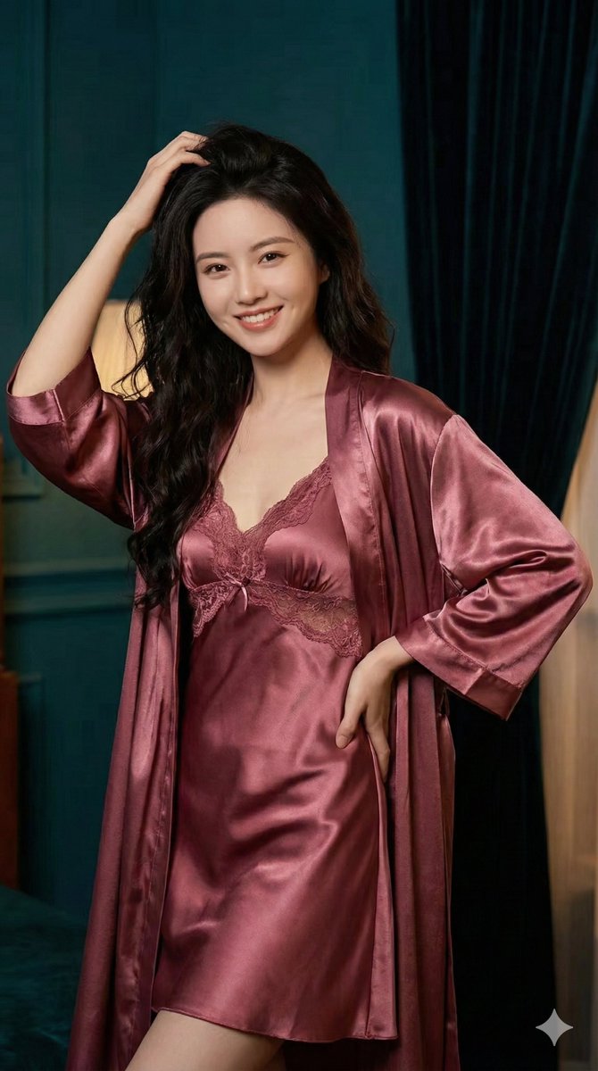 AI Prompt for Generating Romantic Silk Nightwear Portraits