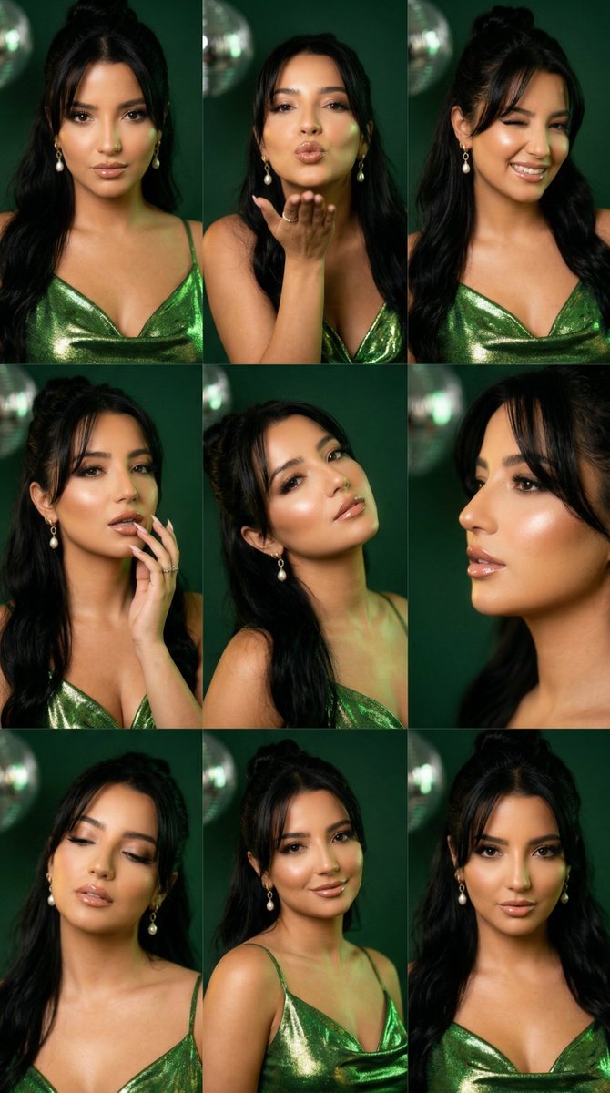 AI Prompt for Glamorous Green Disco-Inspired Editorial Photo Collage