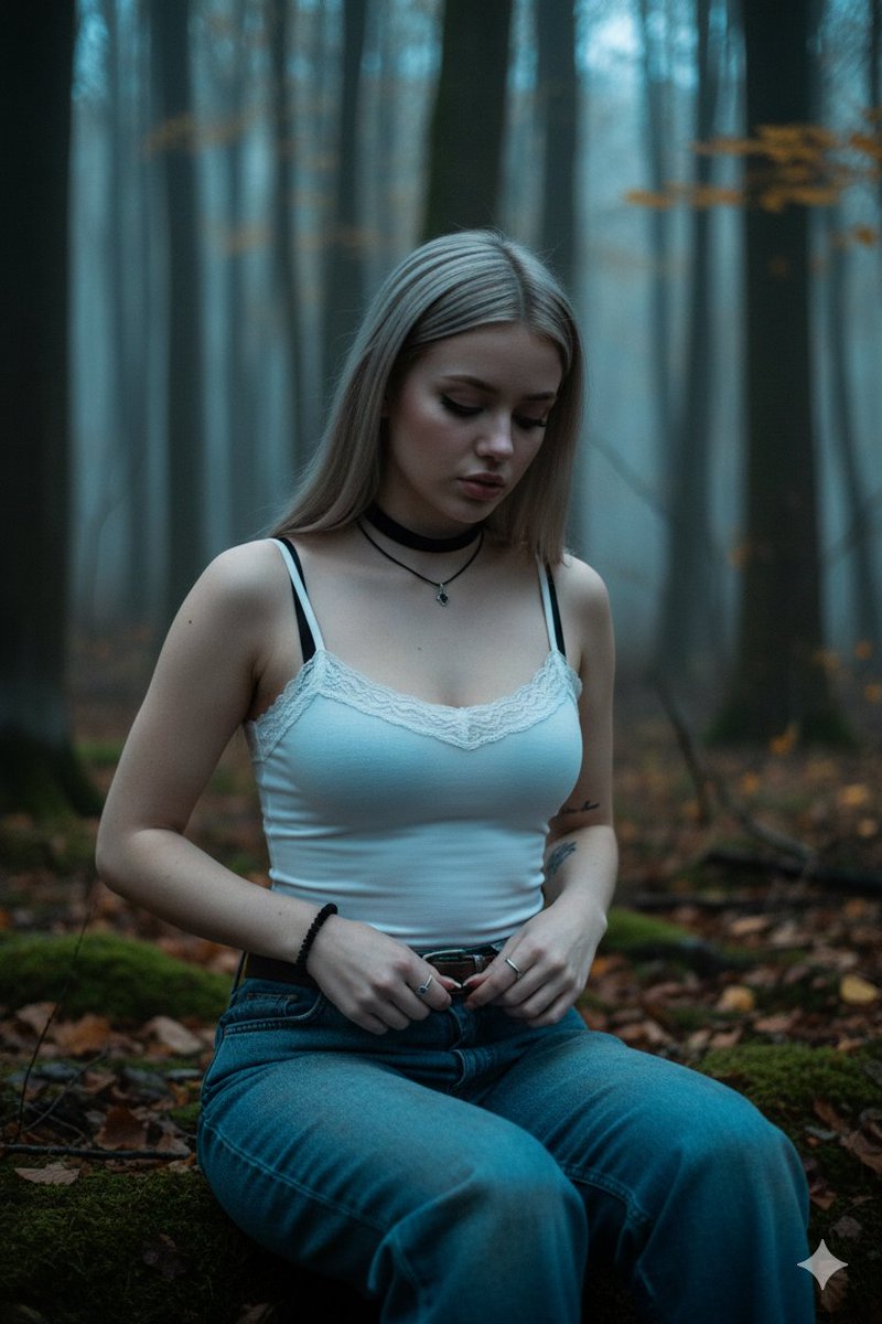 AI Prompt for Gothic Woman Photo in Autumn Woodland