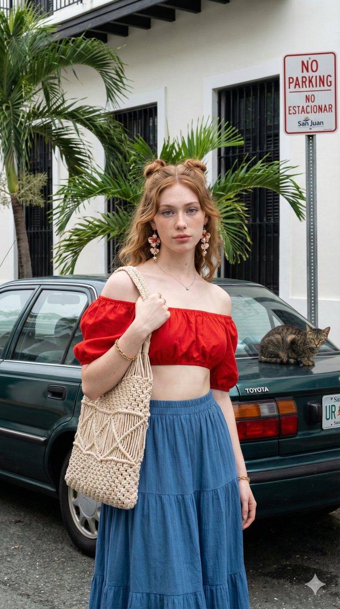 AI Prompt for Photorealistic Female Portrait in Urban Tropical Setting
