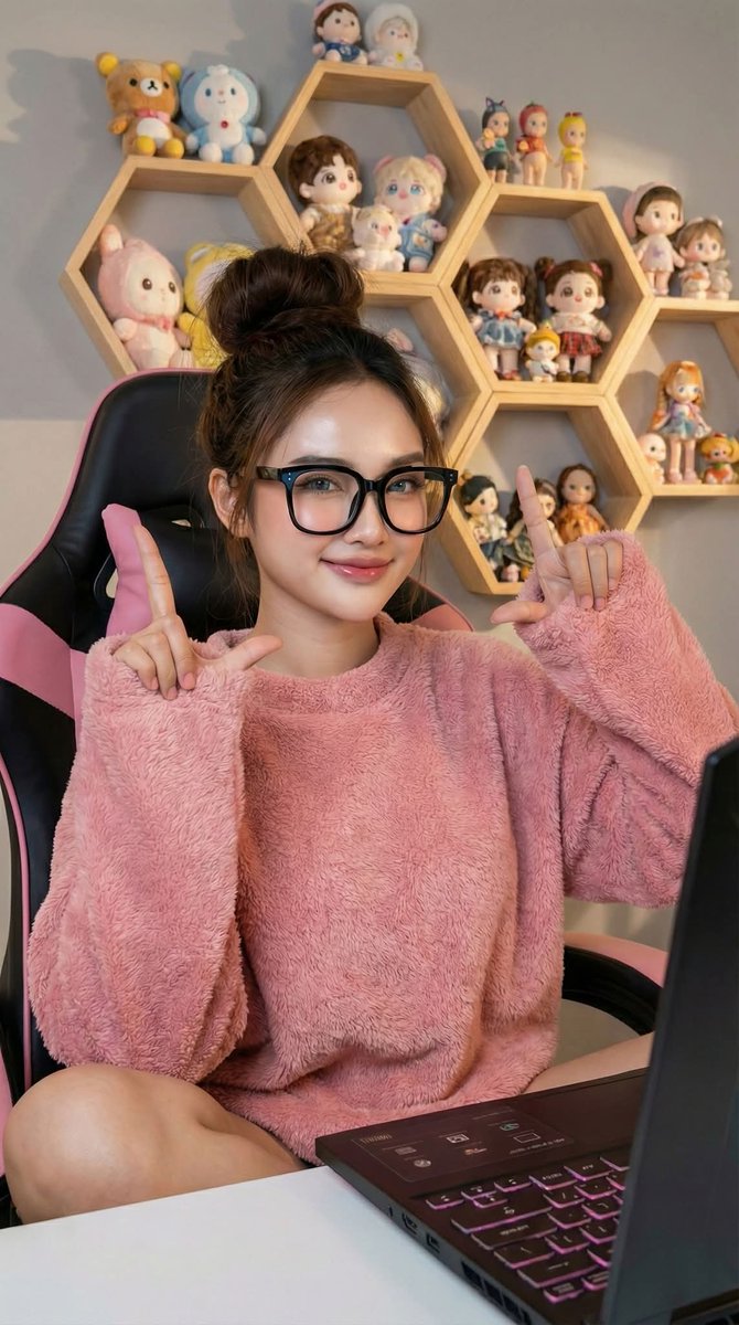 AI Prompt for Photorealistic Korean Young Woman in Gamer Chair