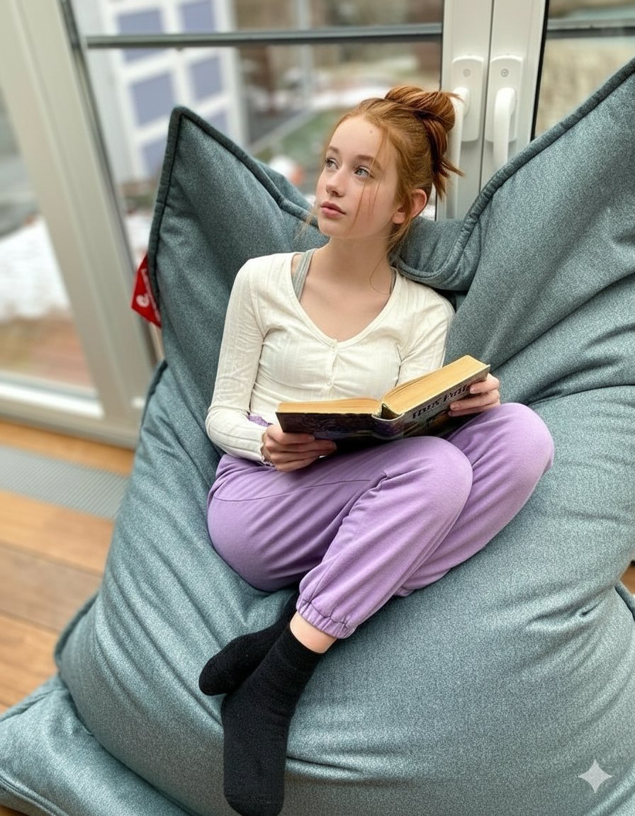 AI Prompt for Photorealistic Teenage Girl Portrait in Cozy Reading Scene