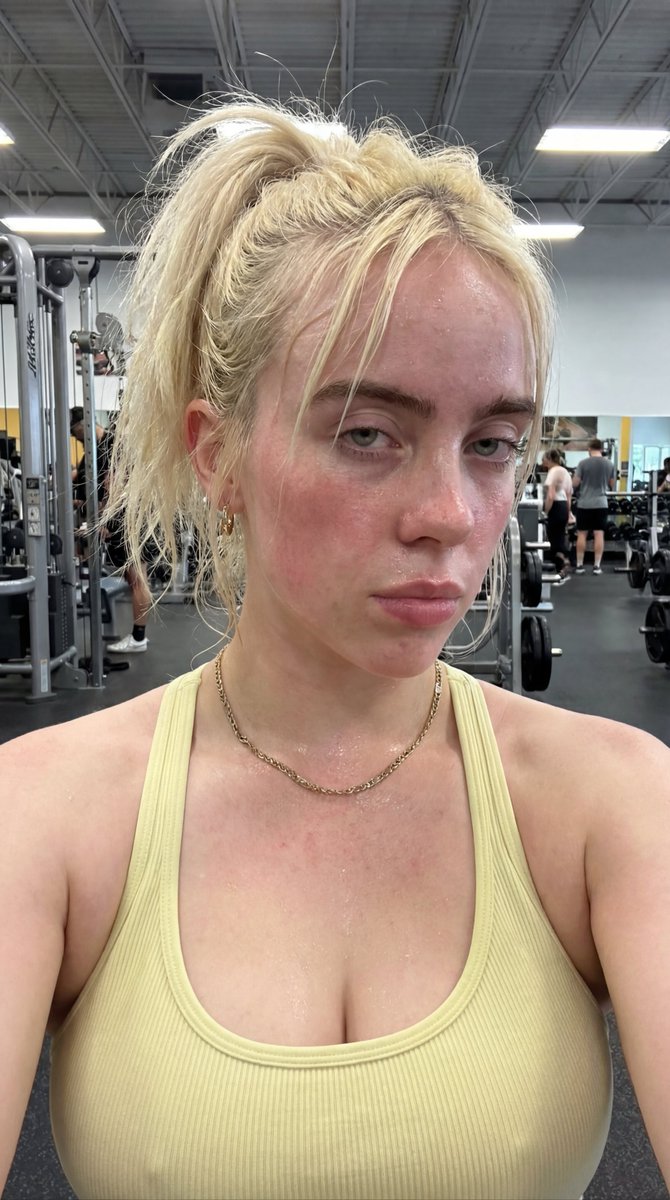 AI Prompt for Realistic Female Portrait Post-Workout Gym Selfie