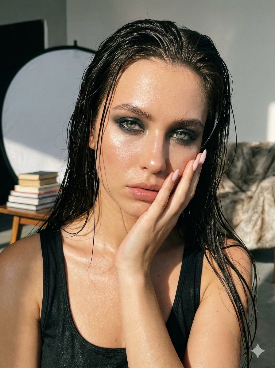 AI Prompt for Ultra-Realistic Wet-Skin Beauty Portraits