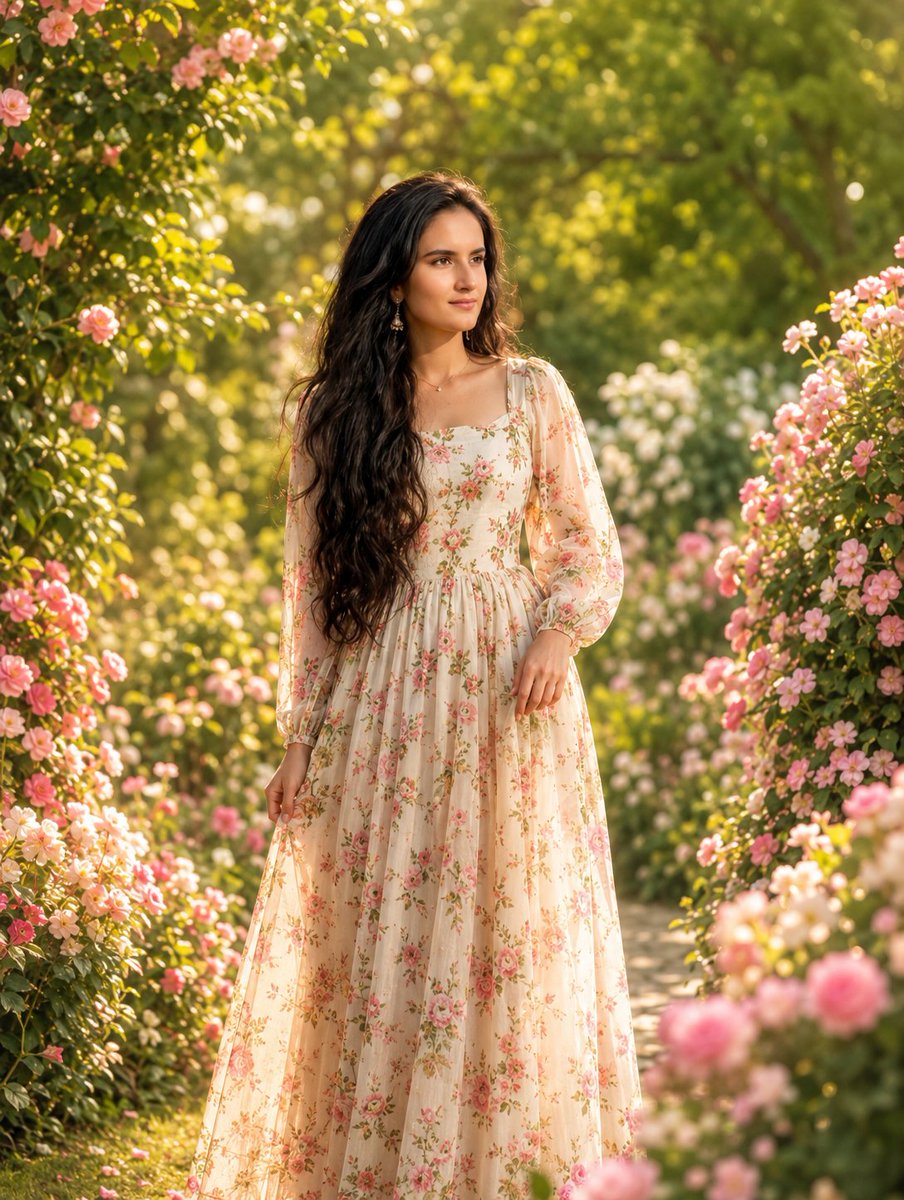 AI Prompt for Ultra-Realistic Woman in Floral Garden