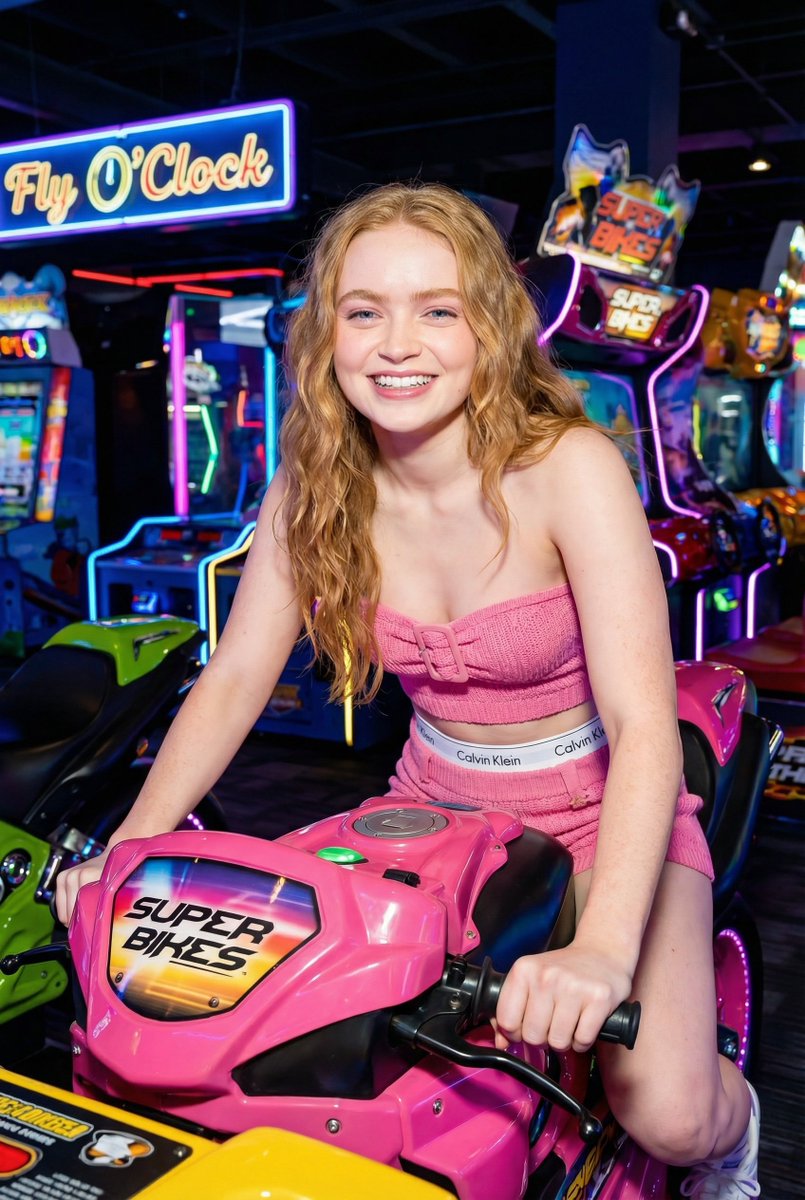 AI Prompt for Vibrant Arcade Portrait with Neon Lighting Effects