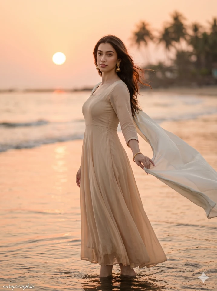 Cinematic Beach Portrait Photography AI Prompts