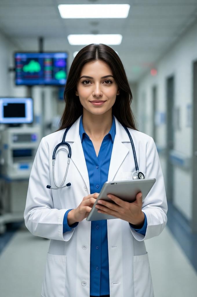 Cinematic Hospital Doctor Portrait Prompt