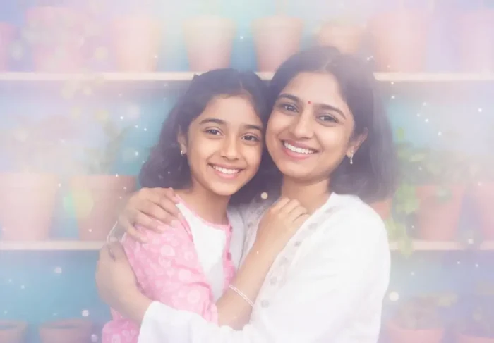 Dreamy Mother Daughter Portrait