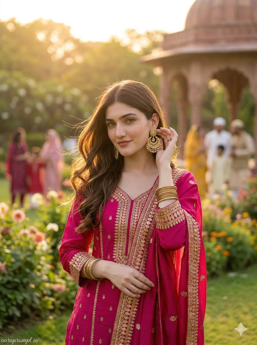 Eid Mubarak AI Photo Prompt for Girls 2026