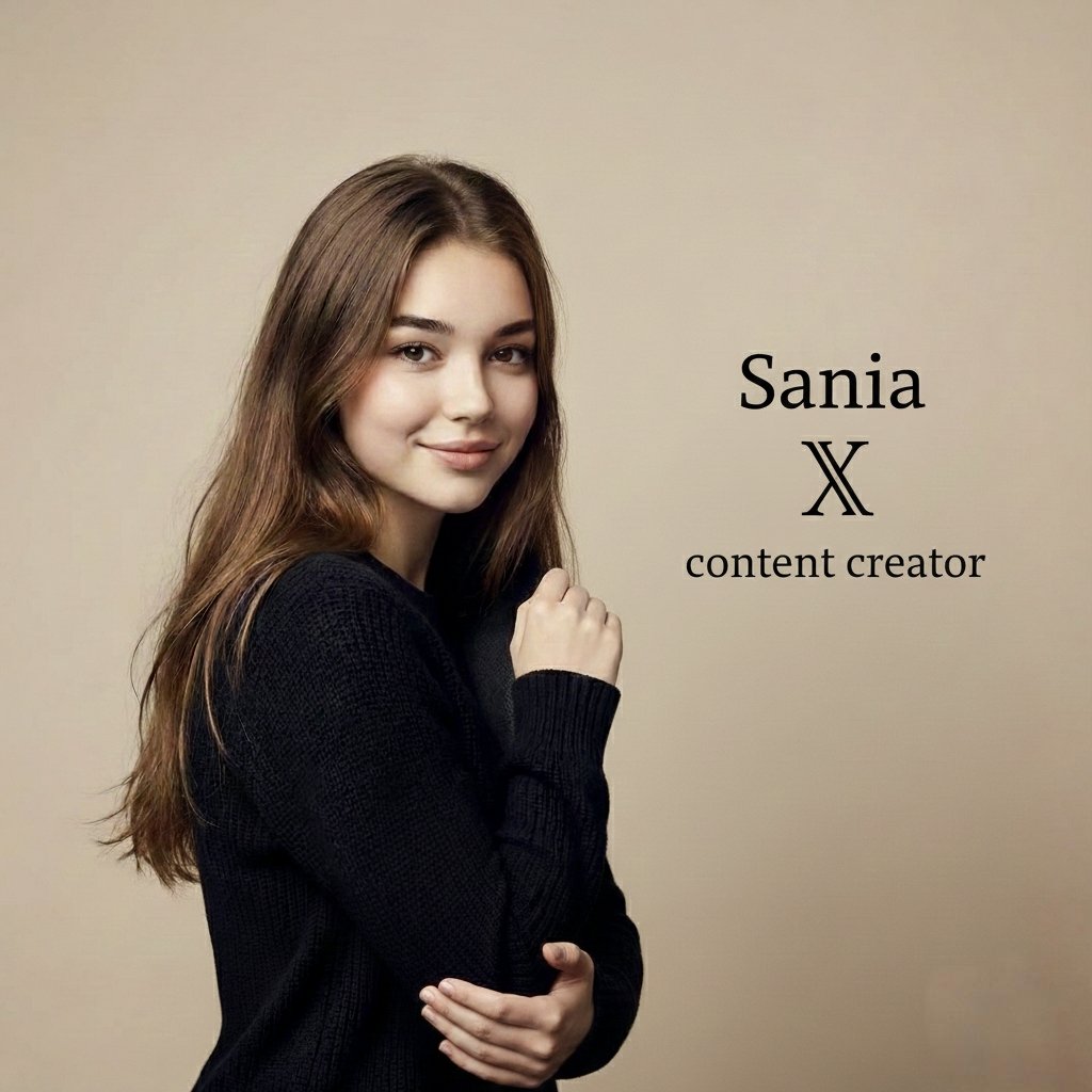 Elegant Studio Portrait with Typography Overlay Design