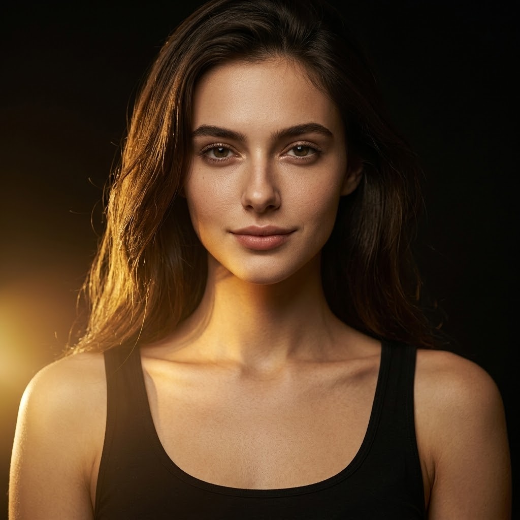 Elegant Woman Portrait Dramatic Lighting Classic Style