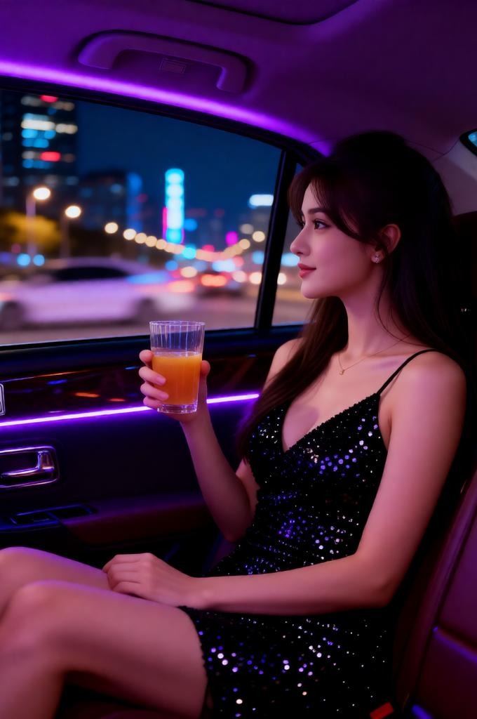 Glamorous Night Ride Portrait – 8K Cinematic Rolls‑Royce