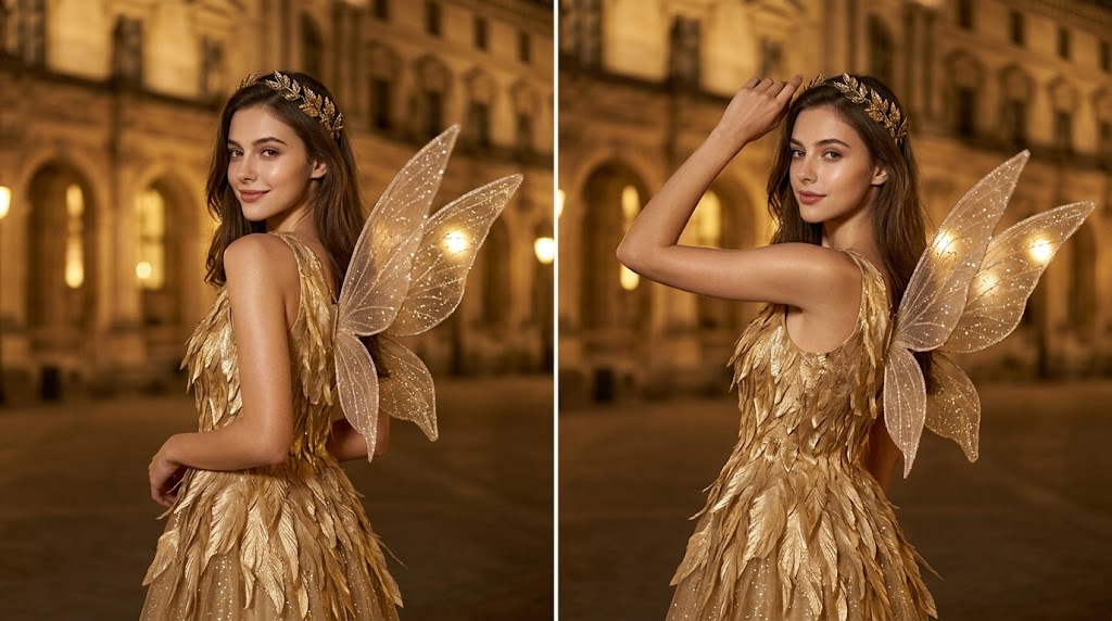 Golden Fairy Diptych Portrait Prompt