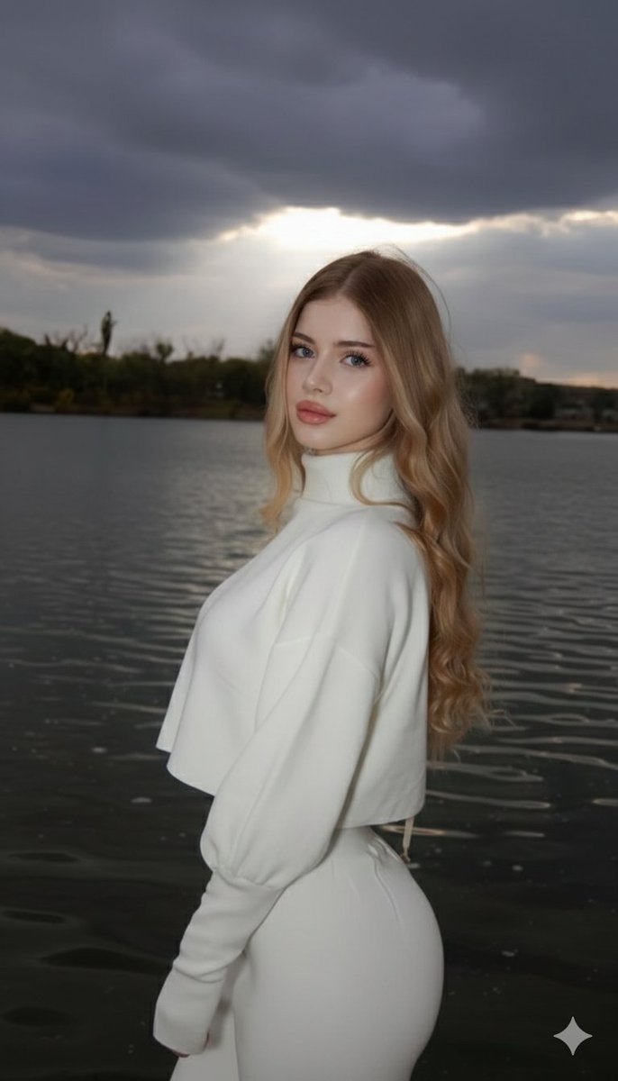 Golden Hour Lakeside Fashion Portrait