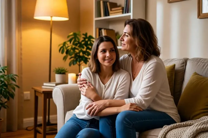 Heartfelt Mother-Daughter Hug Photo Prompt