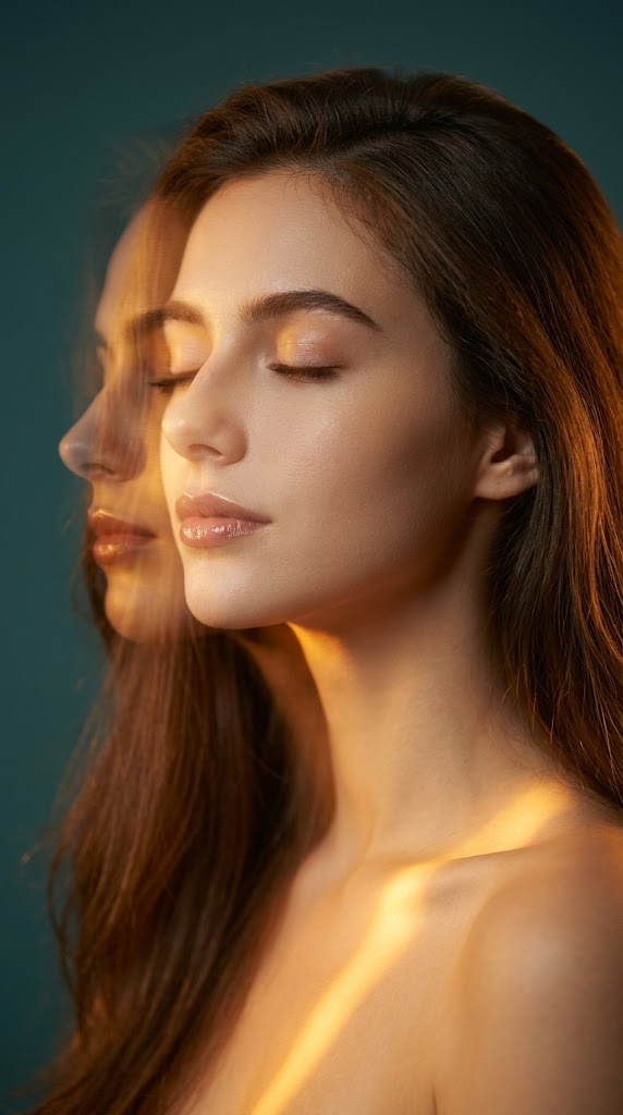 Hyper-Realistic Double Exposure Portrait with Cinematic Lighting
